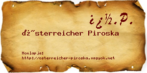 Österreicher Piroska névjegykártya