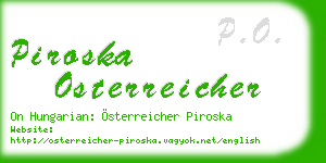 piroska osterreicher business card